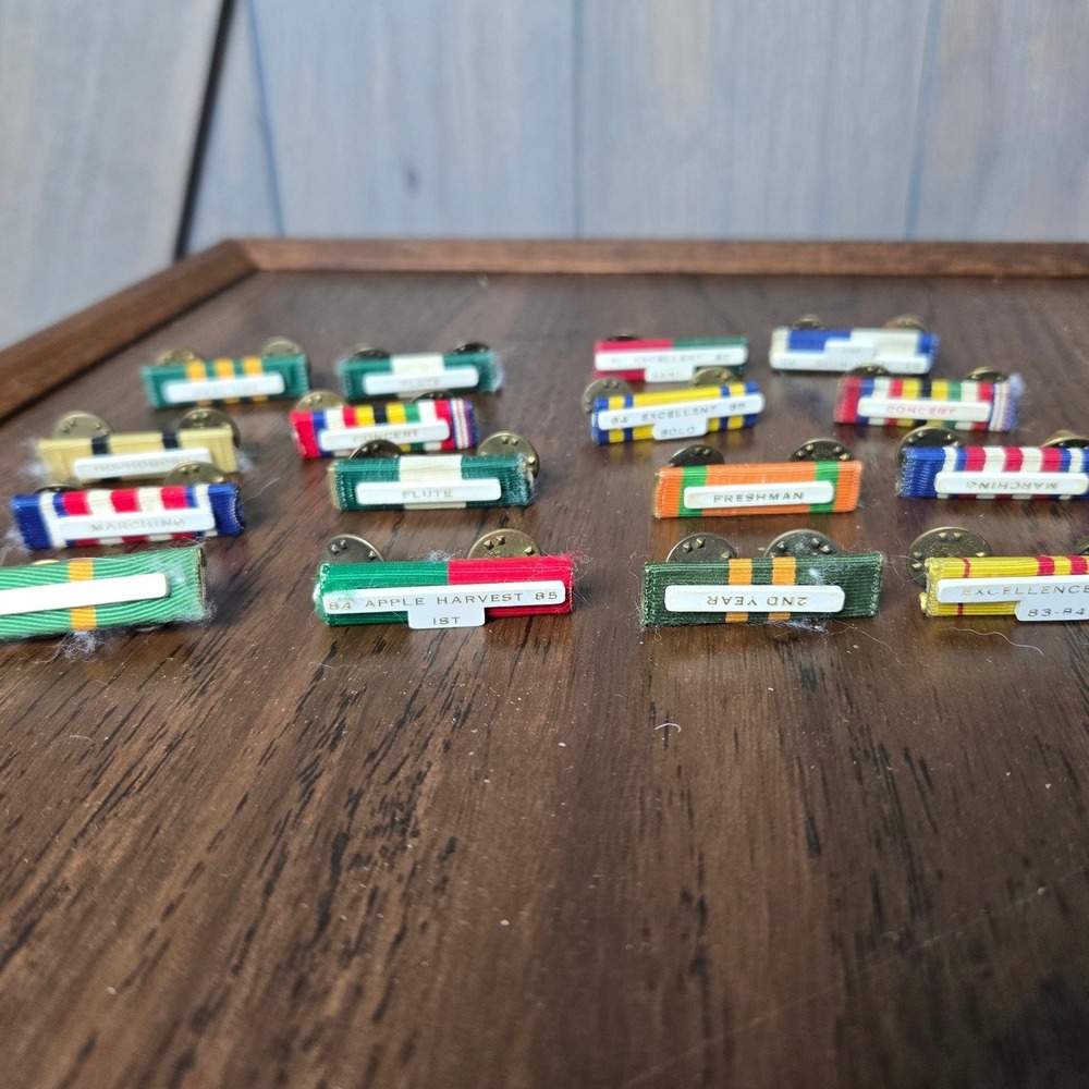 Vintage Band Music Award Ribbon Pins Lot 16pc 80s School Flute Marching Etc.